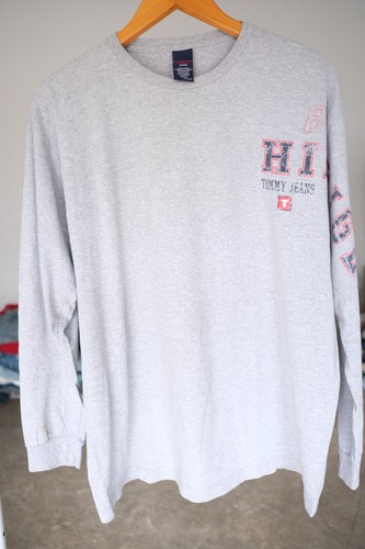 Vintage Tommy Hilfiger Athletics Spell Out Logo Men's Sz XL Long Sleeve T Shirt - Picture 3 of 11