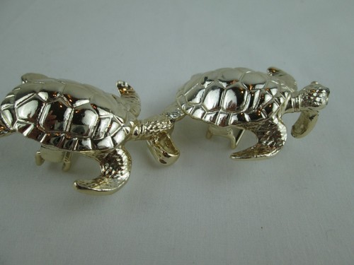 Kissing Turtle Tortoise  Interlocking Gold Color  Belt Buckle fits 1" Belt - Picture 9 of 9