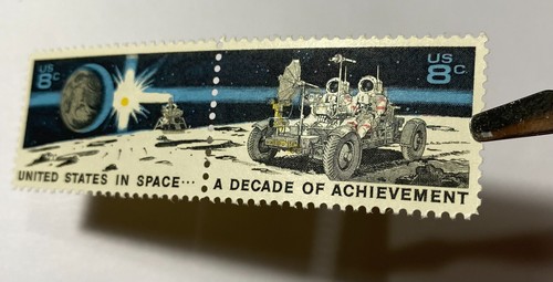 Rare 1971 Decade of Space Achievements 8 Cents 2 Stamps Mint Never Hinge OG. - Picture 5 of 16