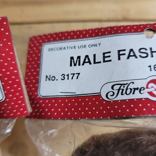 De colección (2) Fibra Artesanal 15"" Moda Muñeca Cuerpo Masculino Bigote Tejido de Ganchillo NUEVO - Imagen 9 de 13