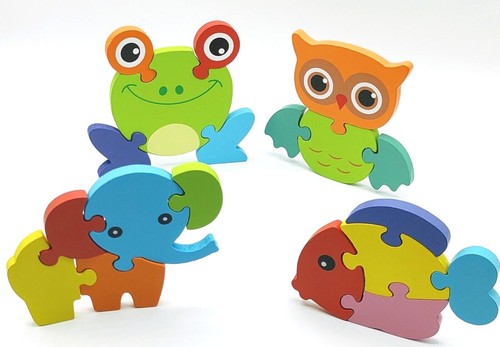 Wooden Jigsaw Puzzle For Toddlers Kids Montessori Early Educational Toys - Picture 4 of 85