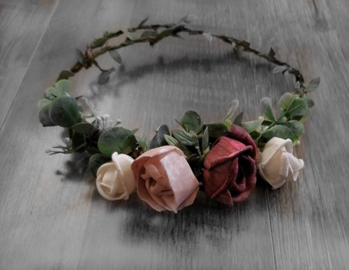 Ramo de novia rosa borgoña rubor madera sola dama de honor boda flores graduación - Imagen 7 de 23