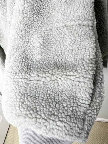Mens Polo Ralph Lauren 1/4 Zip Grey Fuzzy Pullover Sweater Size Large L Pockets - Picture 6 of 9
