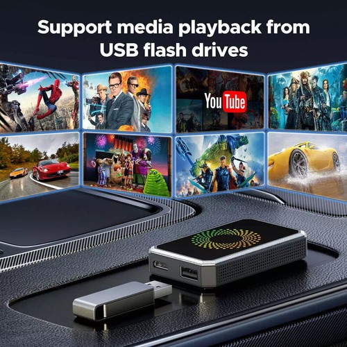 NEW 2025 Wireless CarPlay AI Box Android Auto Adapter Converter,Netflix,YouTube - Picture 9 of 12