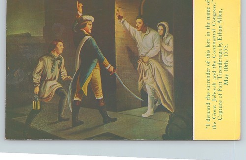 Postal captura de Fort Ticonderoga por Ethan Allen publicada 1960 - Imagen 1 de 3