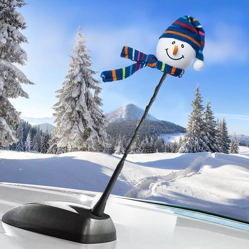 Tenna Tops Cute Snowman Hat & Scarf Car Decor Antenna Topper (Blue) NEW - Picture 5 of 8
