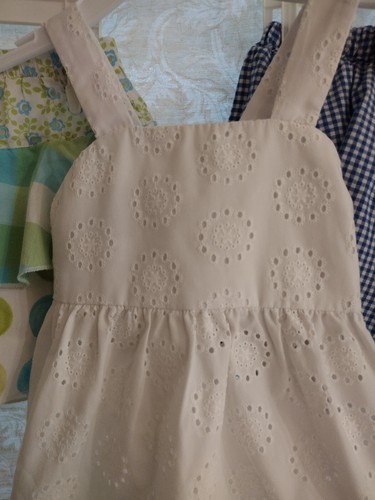 Girls Size 4-5 Kelly's Kid White Eyelet Tank Top Lined - Picture 2 of 5