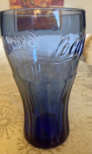 MCDONALDS UNIQUE COLBALT BLUE COLOR COKE GLASS 2009 LIMITED EDITION 14 OZ. - Picture 3 of 8