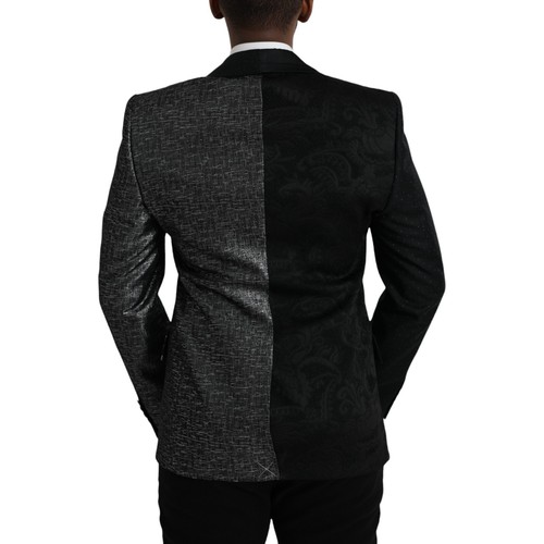 DOLCE & GABBANA Blazer Black Silver Silk SingleBreasted Coat IT50/US40/L 3530usd - Picture 2 of 12
