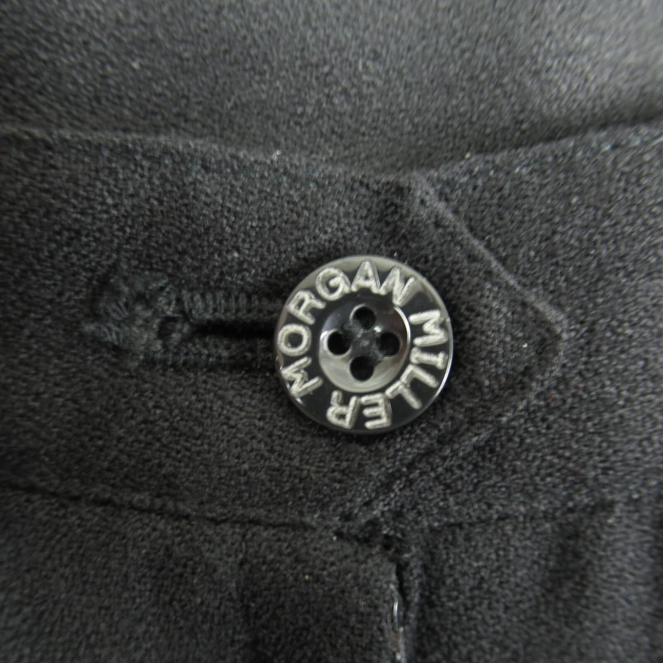 Falda Morgan Miller Mujer 8 Negra Sólida Midi Trasera Cremallera Trasera Abertura Forrada Bolsillos Foto 4 de 4