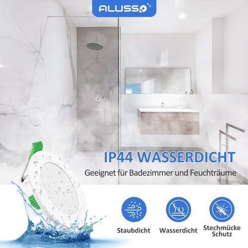 6er 4W LED Einbaustrahler Dimmbar 55-68mm Decken Leuchte Flach Rund/Eckig Spots - Bild 9 von 26