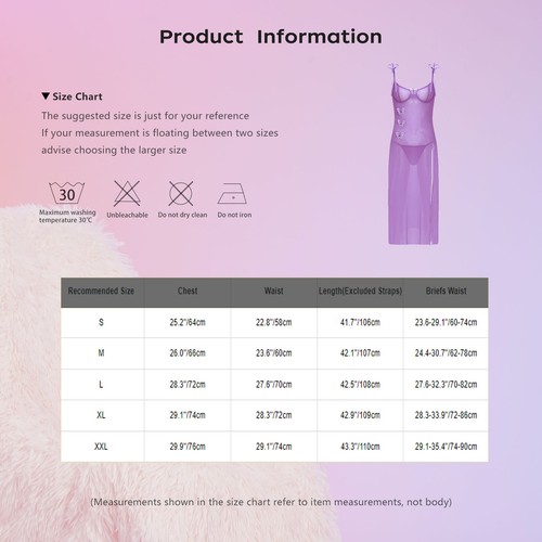 Womens See-Through Embroidery Backless High Slit Bodycon Dress T-Back Thong Set - Picture 33 of 52