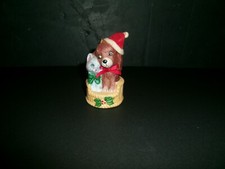 PORCELAIN DOGGIE CHRISMAS Bell Collectible 3" Tall