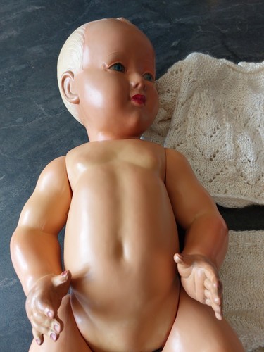 Ancien baigneur Petitcollin 55 Helios cheveux blond celluloïd - Photo 11/18