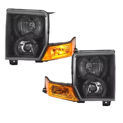 Front Headlights Lamps for 2006-2010 Jeep Commander Chrome/Black Amber Lens NEW - Bild 18 von 24