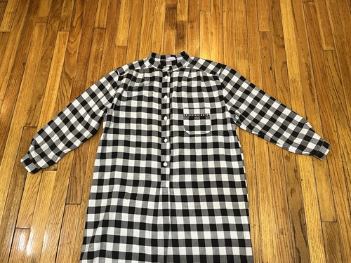 Vintage Fritzkittel Black/White Checkered Shirt Dress Maxi Women's XL - Picture 3 of 15