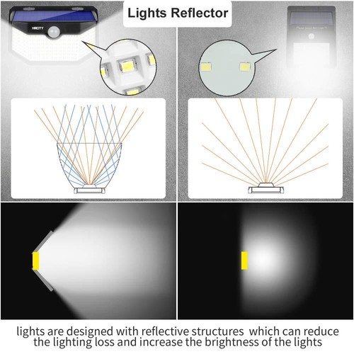 Solar Lights Outdoor 4 Pack LED with Lights Reflector & 3 Lighting Modes, Motion - Picture 3 of 6