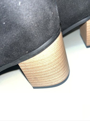 Botas Marlee Tacón Hasta la Rodilla Negras Imitación Gamuza 8.5 Mujer Hilo Universal - Imagen 7 de 11