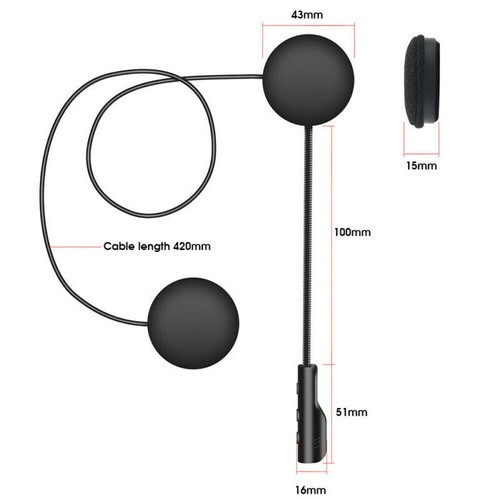 Bluetooth Motorcycle Helmet Headset Intercom Earphone Speaker Mic Handsfree Call - 第 10/14 張圖片