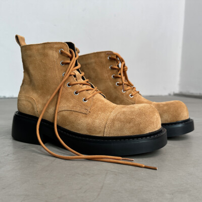 Men's Short Boots New British Genuine Leather Workwear Yellow Boots Desert Boots