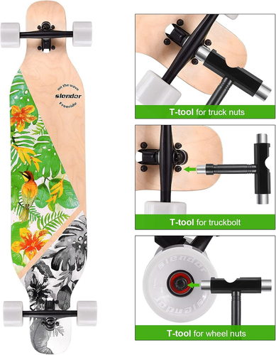 Longboard Skateboard 42 Inch Drop through Deck Complete Maple Cruiser Freestyle, - Picture 2 of 12