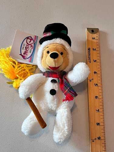 Mini muñeco de nieve Winnie The Pooh peluche The Disney Store 8" mini bolsa de frijoles juguete con etiquetas - Imagen 3 de 11
