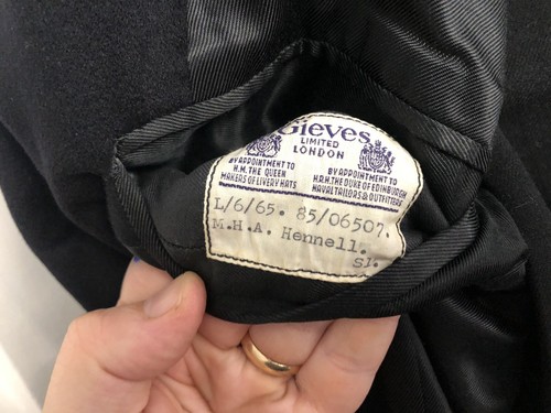 GIEVES Royal Navy Anzugjacke, Etikett an Captain M.H.A. Hennell - Bild 5 von 5