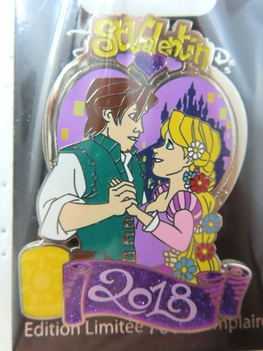 Disney Pin DLP Valentine 2018 Rapunzel & Flynn LE 400 #127056 - Picture 1 of 3