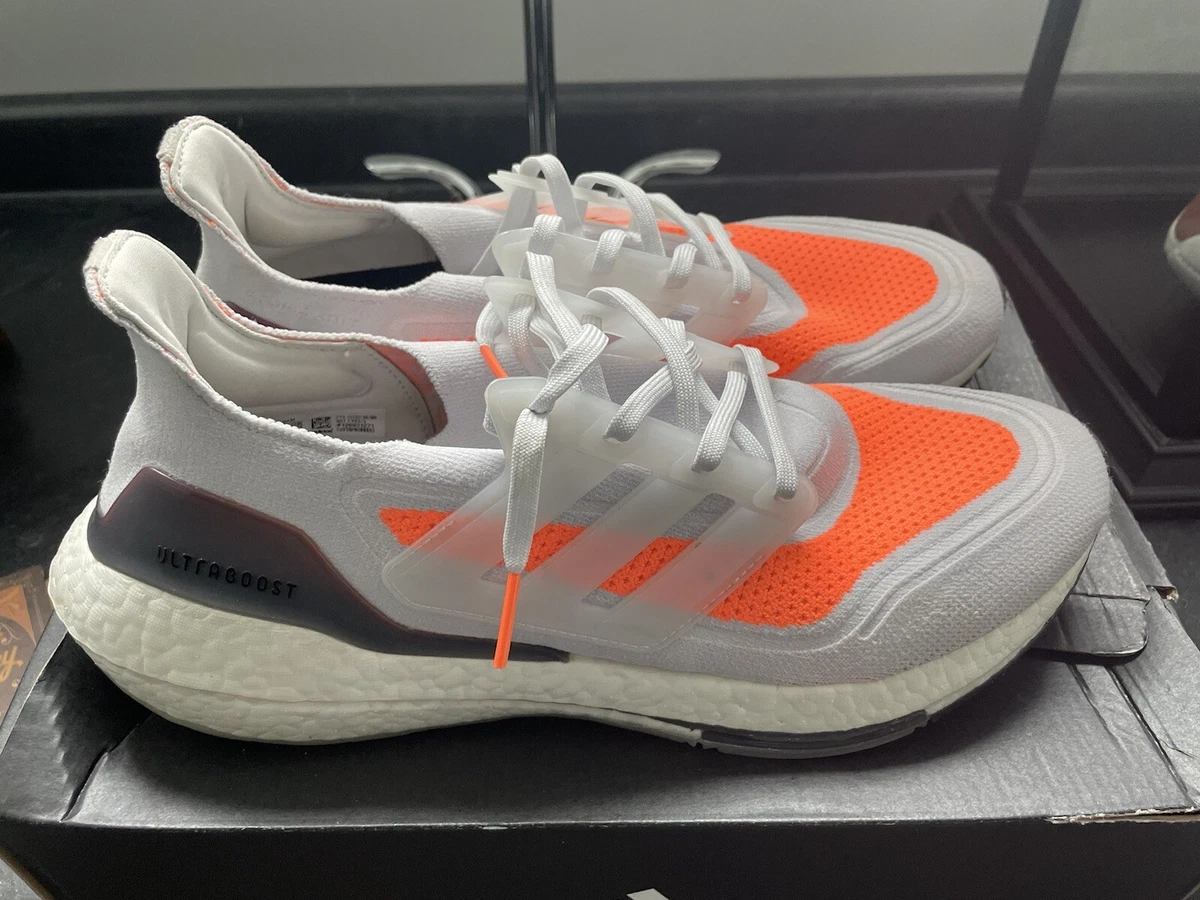 adidas UltraBoost 21 Gray Screaming Orange 2021 for Sale