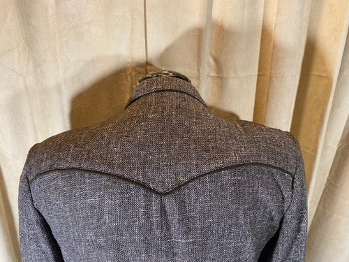 Mens Vtg 70s Panhandle Slim Western Blazer Size 46L Brown 2 Button Poly/Wool - Picture 6 of 9