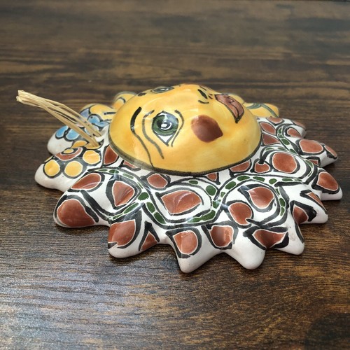 FINAL SALE Talavera Mexico lead free pottery sun wall decor Tierra Fina 5” - Picture 6 of 10