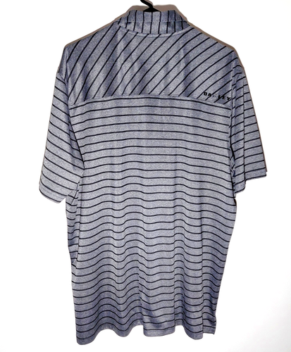 Polo Oficial Oakley | Rayas Gris Poliéster Botón Informal | Para Hombre 2XL - Imagen 2 de 8
