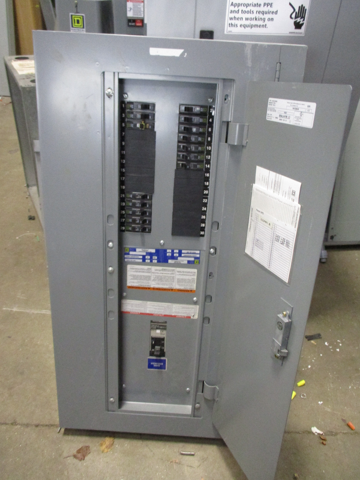 Square D NQOD Panelboard, 50 Amp FCL Main Breaker, 120/208V, 30 Circuit
