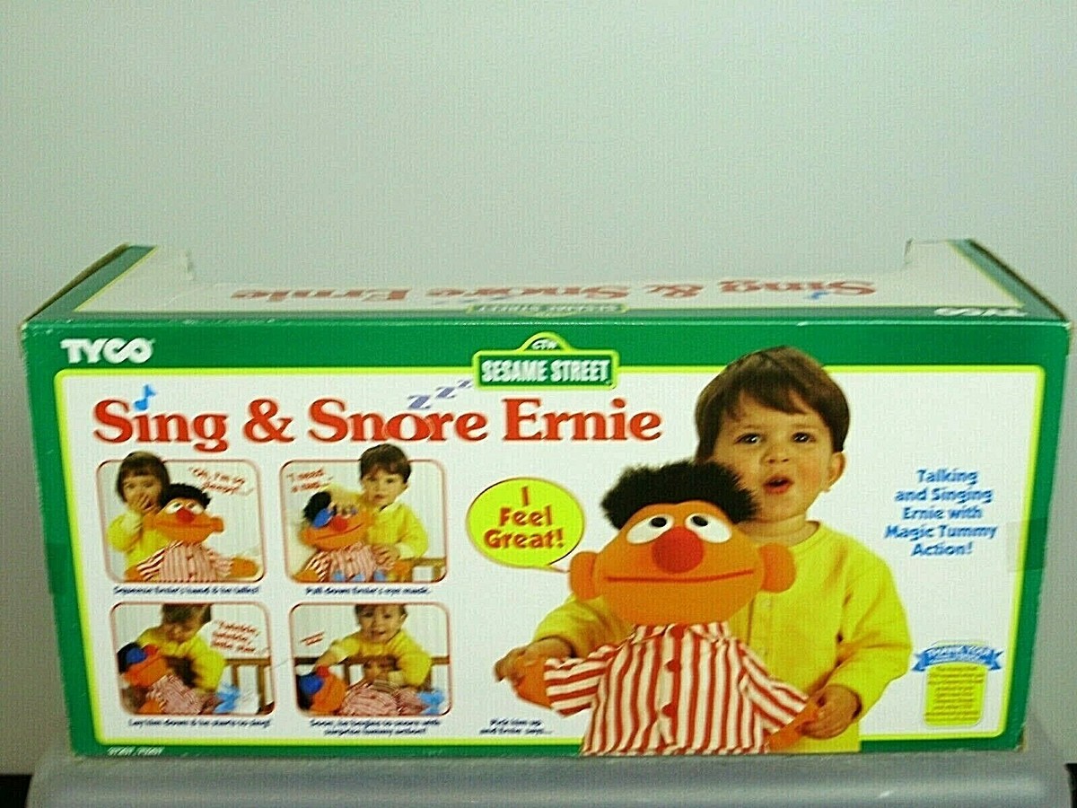 VINTAGE 1996 TYCO SESAME STREET SING & SNORE ERNIE - FACTORY