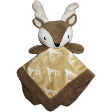 LEVTEX Brown DEER Baby Security Blanket Lovey Antlers Tan Beige Hunting