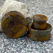 Concave Bamboo Jasper Stone Plugs Stn-755 Gauges Pick Size Concave Bamboo Jasper Stone Plugs Stn-755 Gauges Pick Size