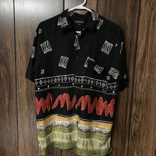 Men’s Marc Edwards Medium Button Up Short Sleeve Shirt Preowned - Picture 1 of 3
