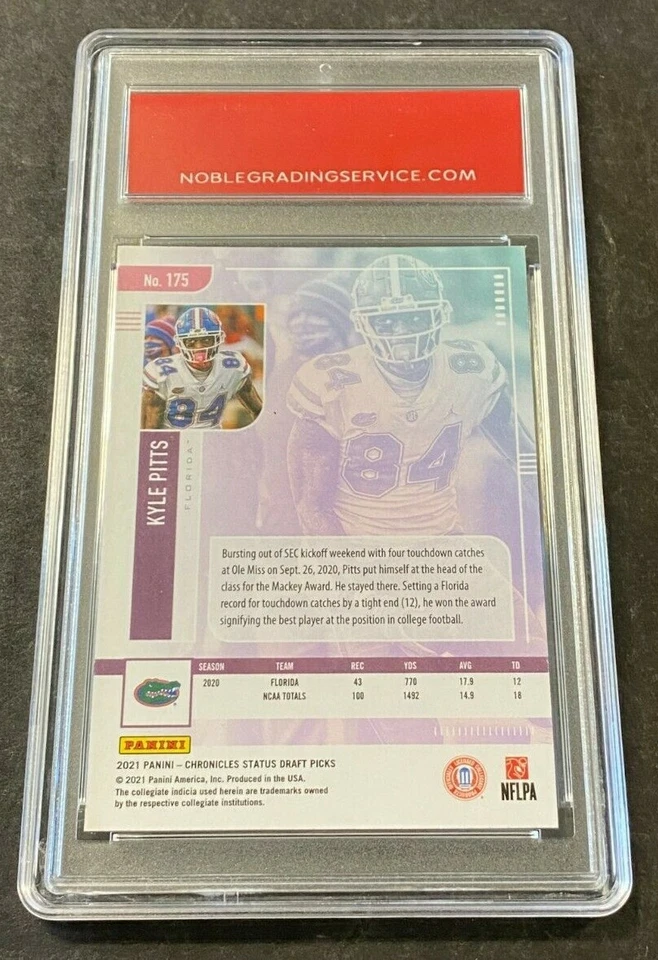 2021 CHRONICLES STATUS KYLE PITTS ROOKIE RC #175 GRADED GEM MINT 10 CS - Image 2 of 2