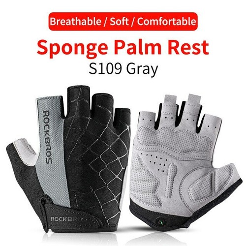 ROCKBROS Cycling MTB Road Bike Gloves Shockproof Half Bicycle Gloves Mitten - Picture 16 of 28