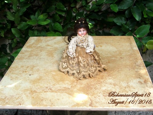 ANTIQUE GERMANY 4297/M BISQUE GIRL JOINTED ARMS HUMAN HAIR MINIATURE 4'' DOLL - Picture 2 of 9