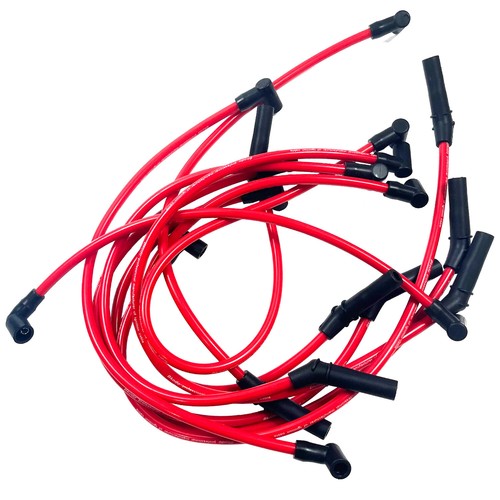 Juego de cables de bujía de carreras rojos de 10,5 mm 45 grados para Ford 5,0 L 5,8 L SBF 351W 302 - Imagen 7 de 10
