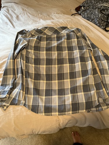 Weatherproof Vintage Men's Medium Long Sleeve Blue And White Flannel Shirt - Picture 8 of 8