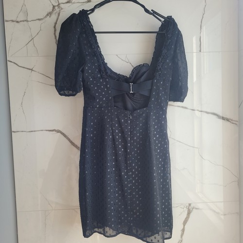 NWT Forever 21 Glitter Puff Sleeve Dress - Picture 3 of 5