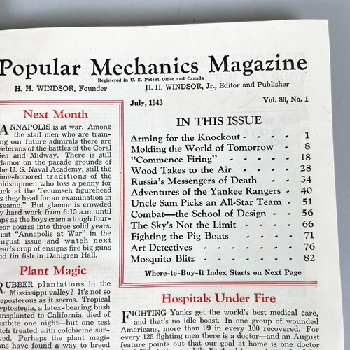 Popular Mechanics Magazine July 1943 WW2 Vintage History & Technology - Picture 9 of 10