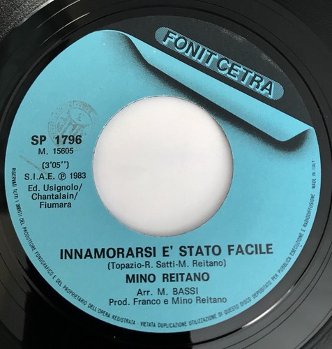 Mino Reitano Innamorarsi È Stato Facile Topazio Reitano Satti Capelli LP 7'' - Imagen 3 de 4