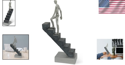 Stylish 11" 'Top of the Rock' Desk Décor - Inspirational Sculpture Gift in Grey - Picture 2 of 8