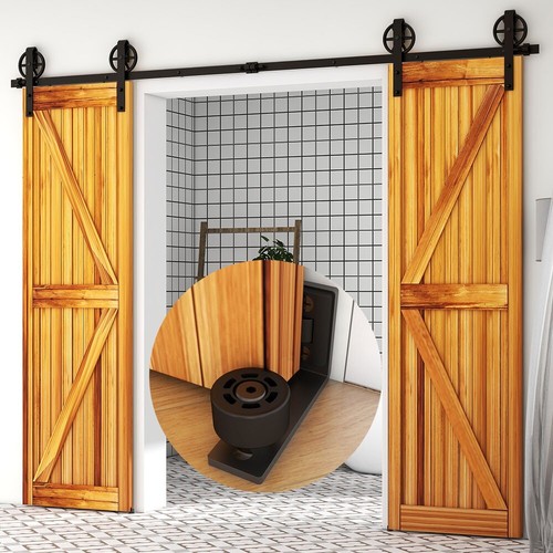 Sistema de puerta corredera CCJH accesorios de puerta corredera carril puerta individual tipo anclaje de noria - Imagen 6 de 33