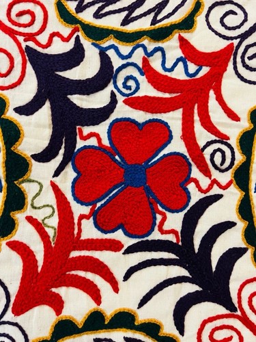 Hand embroidered suzani pillow cover,Uzbek pillowcase,cushion cover 19x17 Inches - Picture 5 of 17