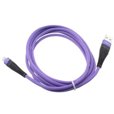 For iPhone 5 6S 7 8 Plus Purple 10ft USB Cable Charger Cord Power Wire Braided