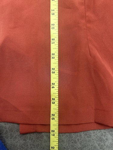 SPIEGEL Women's Rusty Burnt Orange Silky Tie Neck Button Front Blouse Sz 10 - Picture 6 of 10